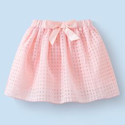 Mark & Mia Above Knee Length Skirt with Checks Print & Bow Detailing - Pink-image-11