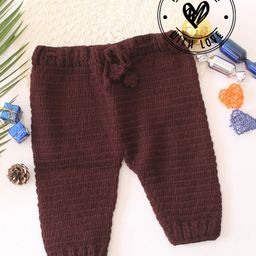 Woonie Solid Crotchet Pant - Brown-picture-19