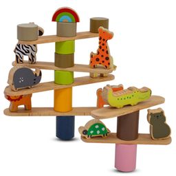 Playbox Wodden Zoo Tower | Balancing Activities Toy | Great Gift for Kids and Toddlers | Wooden Animal Stacking Toys-25