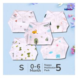 LazyToddler Muslin Nappy Set of 5 Small (DN)-image-2
