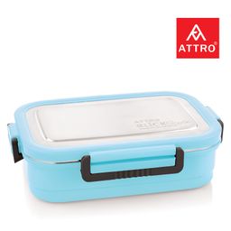 Attro Click Style Stainless Steel Insulated Airtight Leak-Proof Lunch Box Sky Blue - 800 ml-image-34