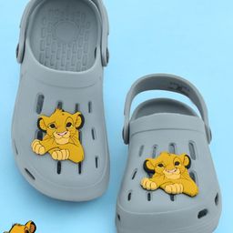 Yellow Bee Disney The Lion King Featuring Solid Perforated Clogs With Simba Charms - Grey-picture-12