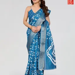 Moda Rapido Pack Of 2 Woven Design Zari Bandhani Saree-picture-28
