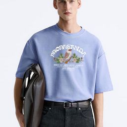MISCHIEF MONKEY Men Graphic Printed Round Neck Cotton Oversized T-shirt-image-96