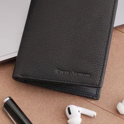 Steve Jhonson Men Zip Detail Leather Two Fold Wallet-48