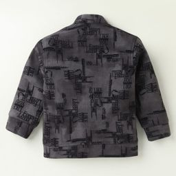 Dapper Dudes Full Sleeves Abstract Printed Jacket With Tee & Coordinating Pant Set - Grey image 3