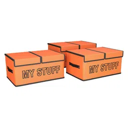 Kuber Industries Orange Set of 3 Regular Multi-Utility Organisers-52