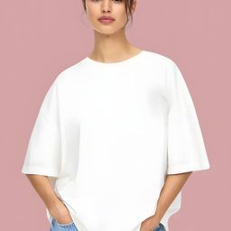 SZN Women White Oversized Printed T-shirt-picture-23