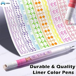 FunBlast Linear Roller Color Pen  8 Pcs Double Headed Line Marker Pen Multicolor image 4