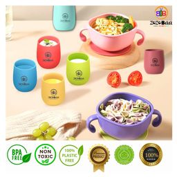 ZoZoBaa Silicone Baby Drinking Cup with Easy Grip | Multipurpose Tiny Cups for Infants First Stage Training | Bpa-Free, Unbreakable Non Sippy Cup for Toddlers (Red) image 5