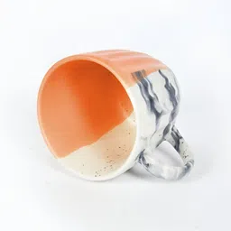 FABINALIV Set of 6 Orange Textured Matte Cups image 4