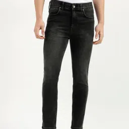 United Colors of Benetton Dark Grey Regular Fit Lightly Washed Jeans-image-22