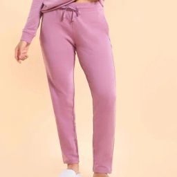 Enamor Orchid Pink Cotton Plain Lounge Pants-picture-16