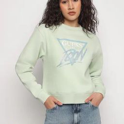 Guess Green Icon Cotton Sweatshirt-image-23