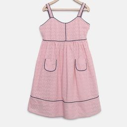 U.S. Polo Assn. Kids Girls Pink Schiffli Embroidered Empire Dress-picture-11