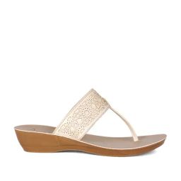 Aurelia Women's Off White T-Strap Wedges-picture-42