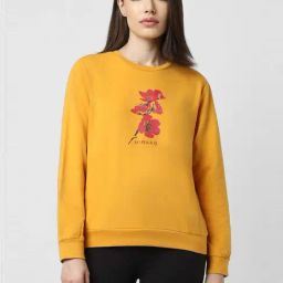 Van Heusen Yellow Cotton Floral Print Sweatshirt-image-56