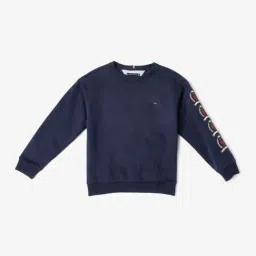 Tommy Hilfiger Kids Blue Relaxed Fit Embroidered Sweatshirt-picture-30