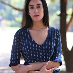 Chidiyaa Blue Block Printed Top-image-43