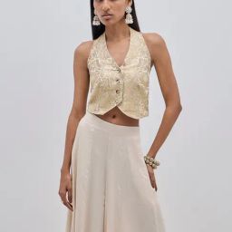 Vark by Westside Off-White Embroidered Halter Neck Top-image-51