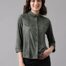 Latin Quarters Green Solid Shirt-picture-17