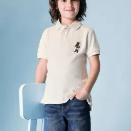 U.S. Polo Assn. Boys Off White Cotton Embroidery Polo T-Shirt-picture-27