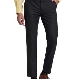Park Avenue Grey Super Slim Fit Texture Trousers-image-53