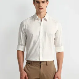 Arrow White Cotton Regular fit Checks Shirt-picture-40