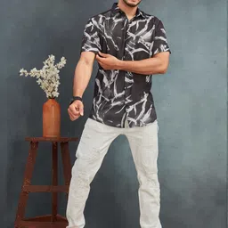 Moda Rapido Comfort Abstract Printed Cotton Casual Shirt-picture-37