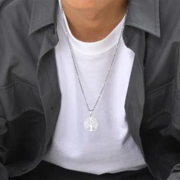Peora Silver Plated Fancy Life of Tree Pendant with Chain image 3