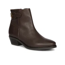 Saint G Women Textured Block-Heeled Monk Boots-7