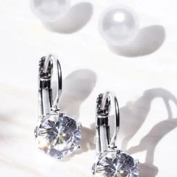 OOMPH White Pearl and Silver Crown Cubic Zirconia Ear Stud and Drop Earrings Pack of 2-38