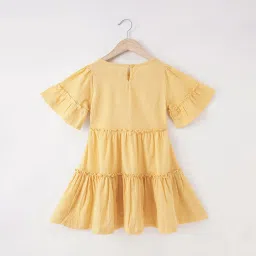 Ed-a-Mamma Kids Yellow Embroidered Dress image 2
