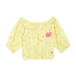 Elle Kids Yellow Applique Top-6