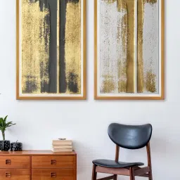 999Store Gold & Black e Rustic Printed Canvas Paintings - Set of 2-13
