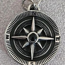 Peora Silver Plated Fancy Compass Pendant with Anchor Chain-31