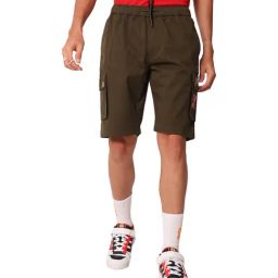 Bewakoof Brown Mid Rise Cargo Shorts-image-95
