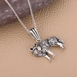 Avni by GIVA 92.5 Sterling Silver Wolf Spirit Unisex Pendant with Chain-picture-47