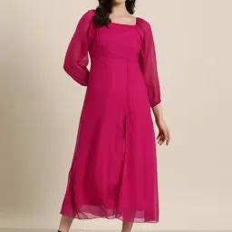 Qurvii Magenta Maxi Dress-image-97