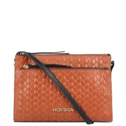 Hidesign Tan Textured Medium Sling Handbag-16