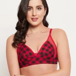 Clovia Red Printed Non-padded Bra-image-87