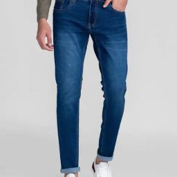 Giordano Blue Slim Fit Lightly Washed Jeans-picture-35