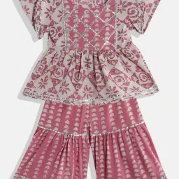 READIPRINT FASHIONS Kids Mauve Printed Kurta with Sharara-image-44