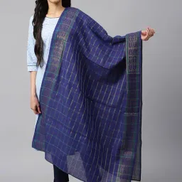 Aurelia Blue Cotton Woven Pattern Dupatta-picture-34