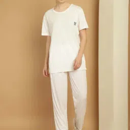 Vimal Jonney White Cotton Sports T-Shirt Track Pant Set-image-12