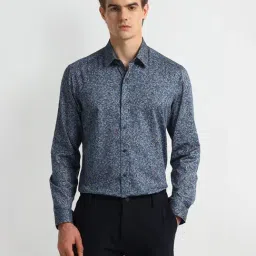 Arrow Blue Cotton Regular fit Floral Shirt-picture-35