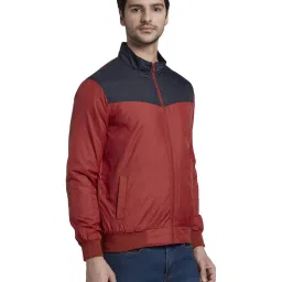 Parx Red & Navy Regular Fit Color Block Jacket image 4