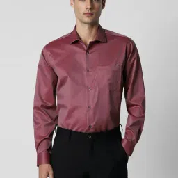 Van Heusen Maroon Cotton Regular Fit Shirt-picture-12