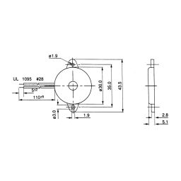 RS PRO Continuous Buzzer, Voltage 1 V AC, Frequency 1 kHz, Model No 6221427 image 5