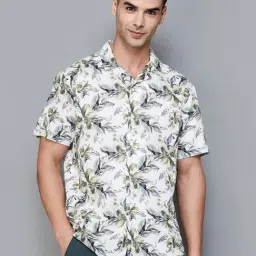 Code by Lifestyle White Cotton Regular Fit Printed Shirt-image-29